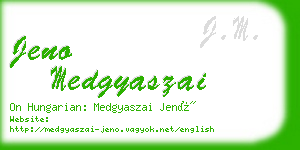 jeno medgyaszai business card